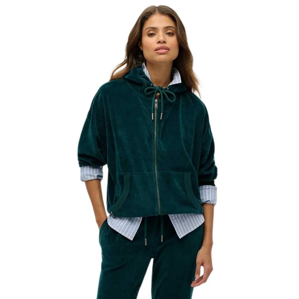 Толстовка Superdry Velour full zip, зеленый
Толстовка Superdry Velour full zip, зеленый