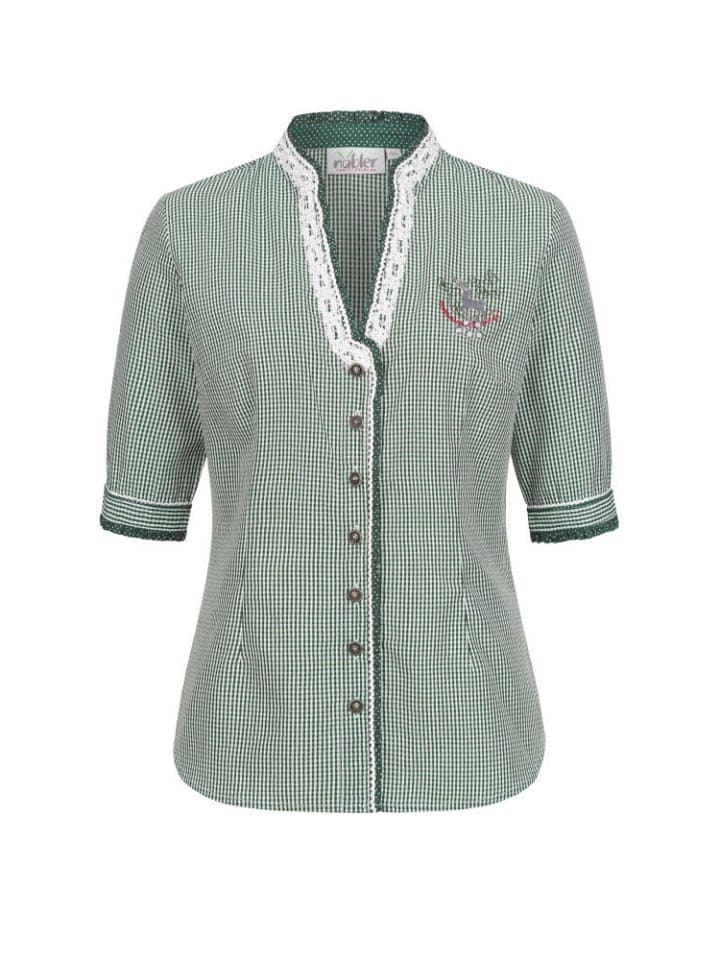 Традиционная блузка с короткими рукавами зеленого цвета от Sandy Nübler
Традиционная блузка с короткими рукавами зеленого цвета от Sandy Nübler