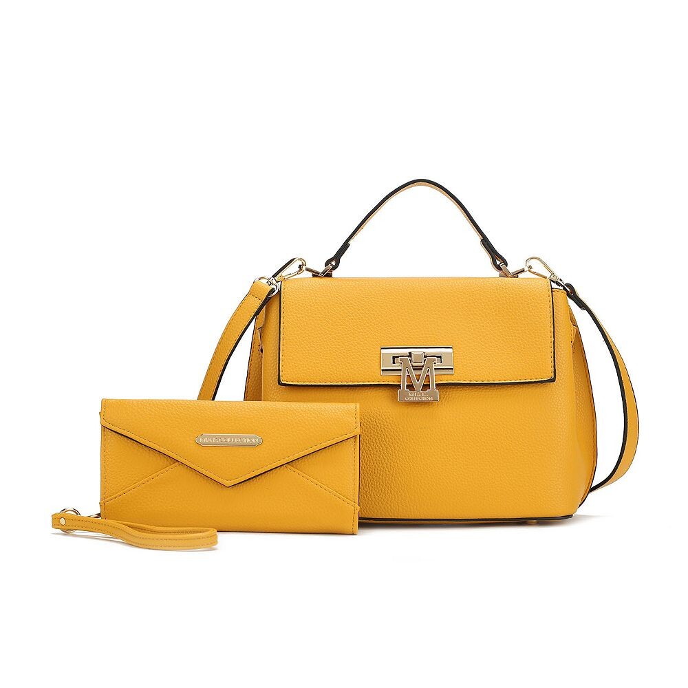 Женская сумка-саквояж из веганской кожи Mkf Collection с кошельком на ремешке от Mia K — 2 предмета MKF Collection, желтый
