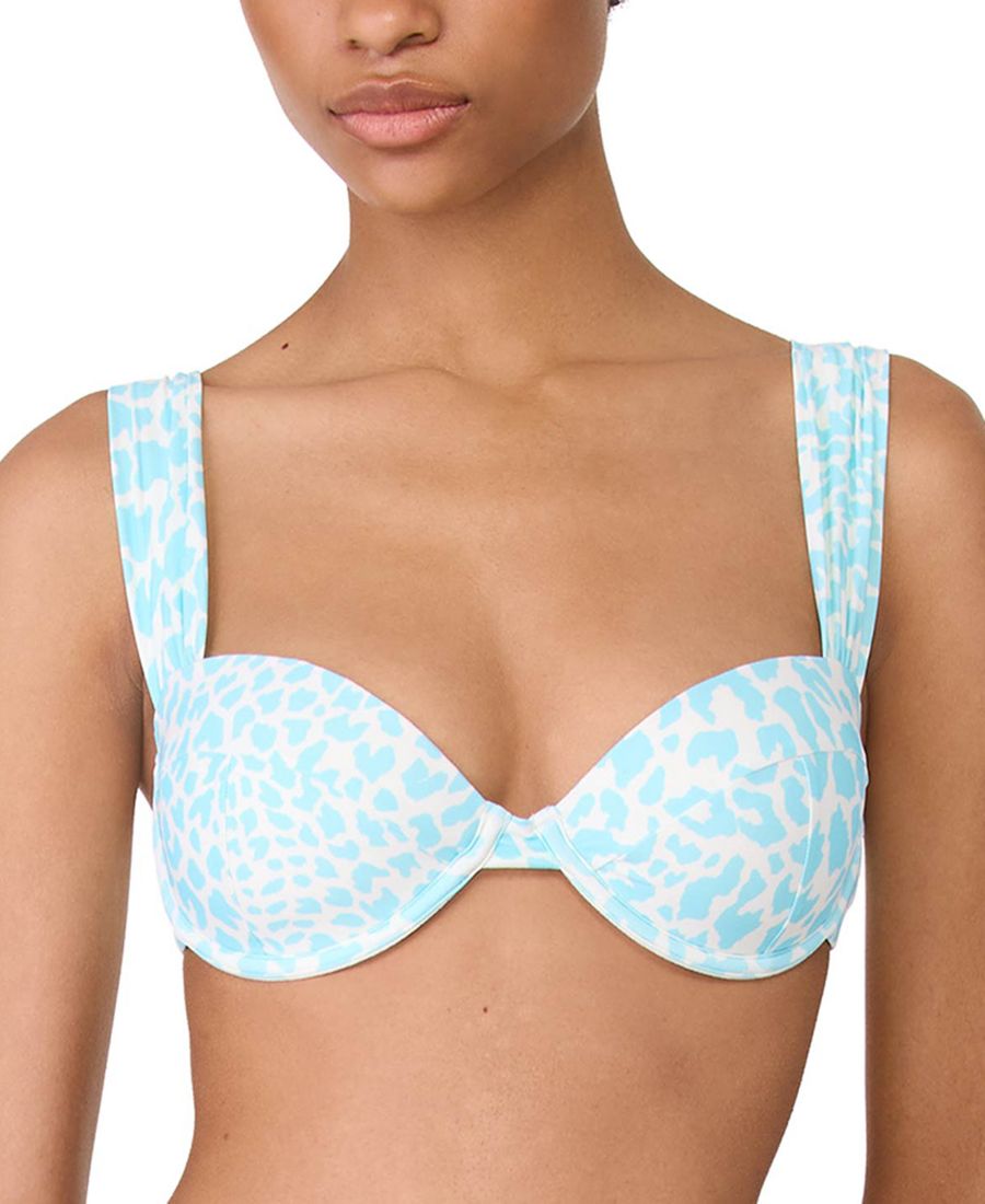 Женский бикини-топ с анималистическим принтом и сборками Kate Spade, Seaflower
Женский бикини-топ с анималистическим принтом и сборками Kate Spade, Seaflower