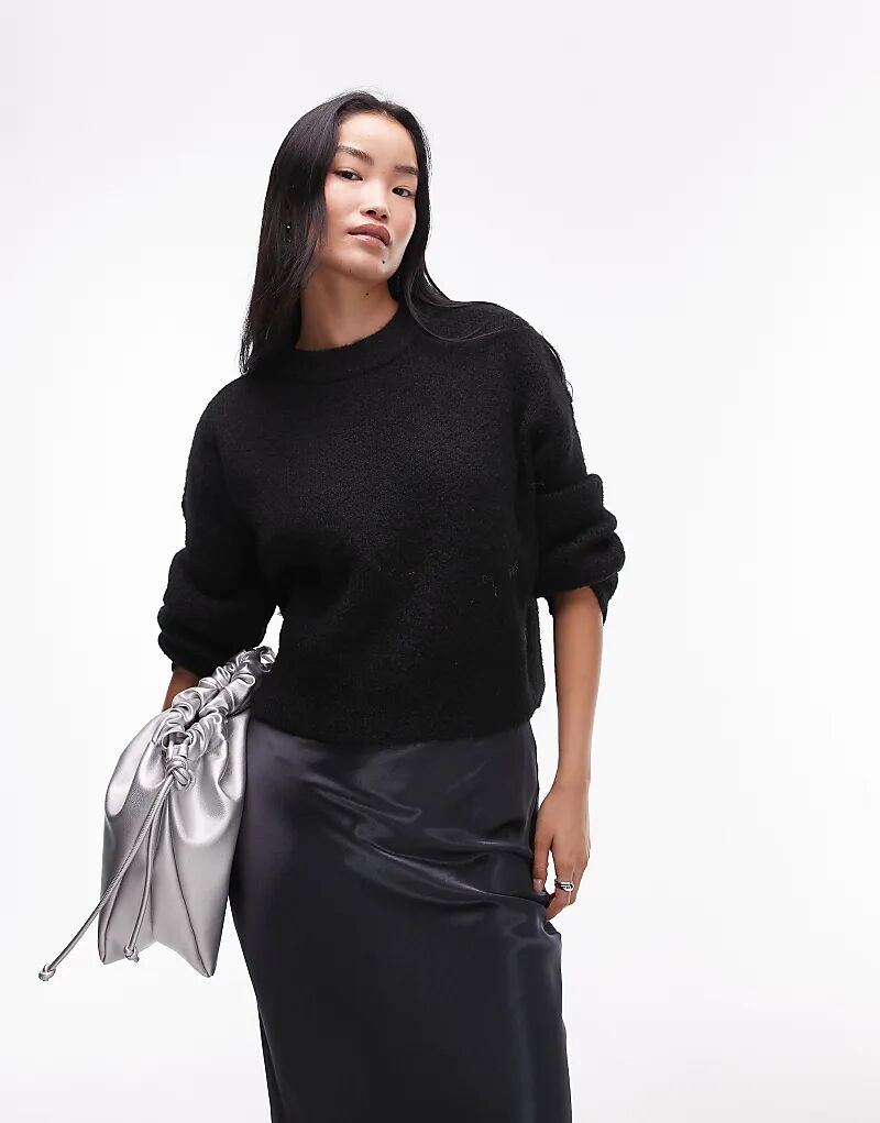 Вязаный пушистый свободный джемпер Ultimate черного цвета Topshop
Вязаный пушистый свободный джемпер Ultimate черного цвета Topshop