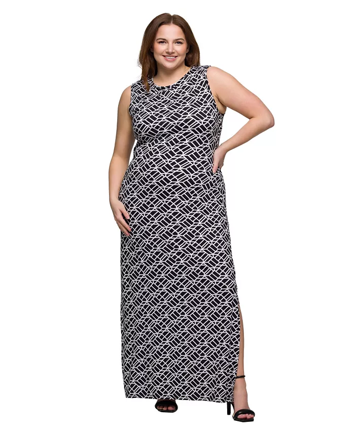 Платье макси размера плюс с принтом, без рукавов и разрезами по бокам 24seven Comfort Apparel, черный
Платье макси размера плюс с принтом, без рукавов и разрезами по бокам 24seven Comfort Apparel, черный