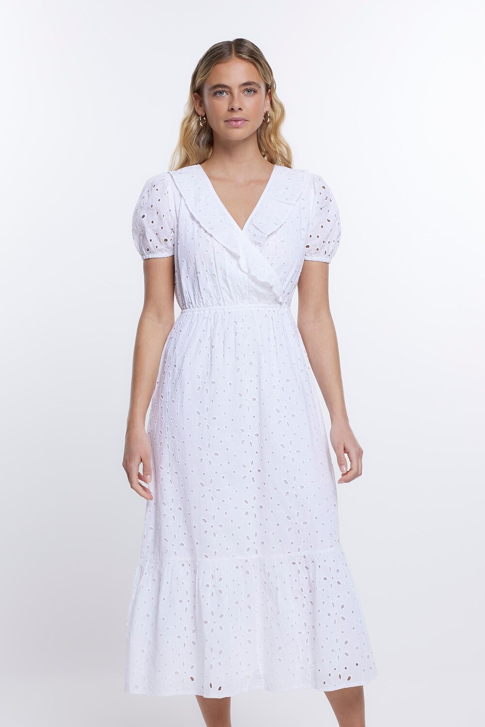 Платье миди с запахом Brodeire River Island, белый
Платье миди с запахом Brodeire River Island, белый