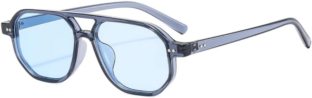 Винтажные мужские солнцезащитные очки с двойной перемычкой и многоугольными линзами, модные женские очки с линзами Ocean Lens и заклепками, защита от УФ-излучения UV400 VFDHN, C3 Blue Blue
Винтажные мужские солнцезащитные очки с двойной перемычкой и многоугольными линзами, модные женские очки с линзами Ocean Lens и заклепками, защита от УФ-излучения UV400 VFDHN, C3 Blue Blue