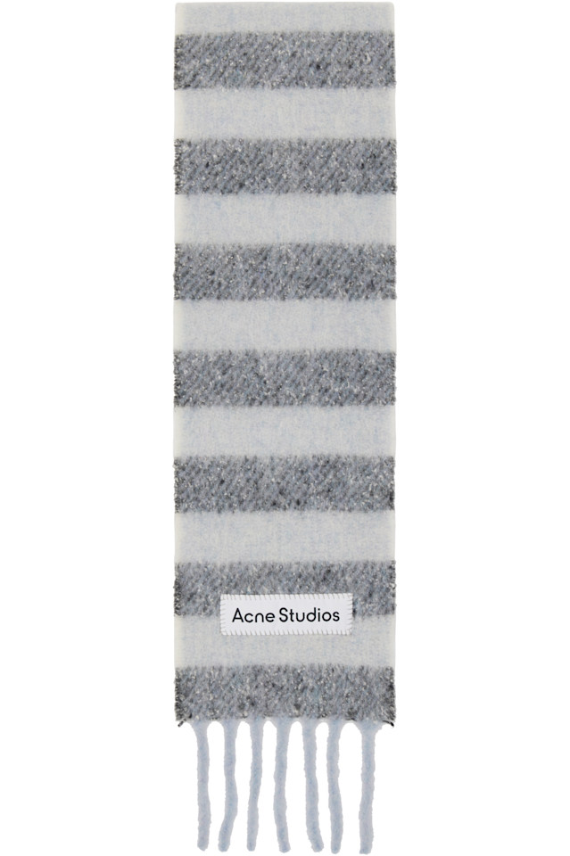 Acne Studios Узкий серый шерстяной шарф с бахромой
Acne Studios Узкий серый шерстяной шарф с бахромой