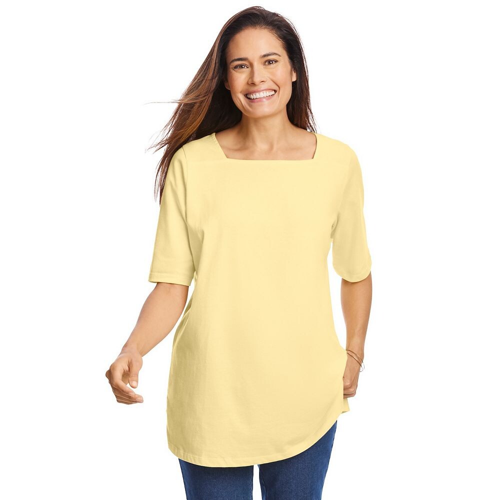 Женская идеальная футболка размера плюс с рукавами до локтя и квадратным вырезом Woman Within, цвет Banana
Женская идеальная футболка размера плюс с рукавами до локтя и квадратным вырезом Woman Within, цвет Banana