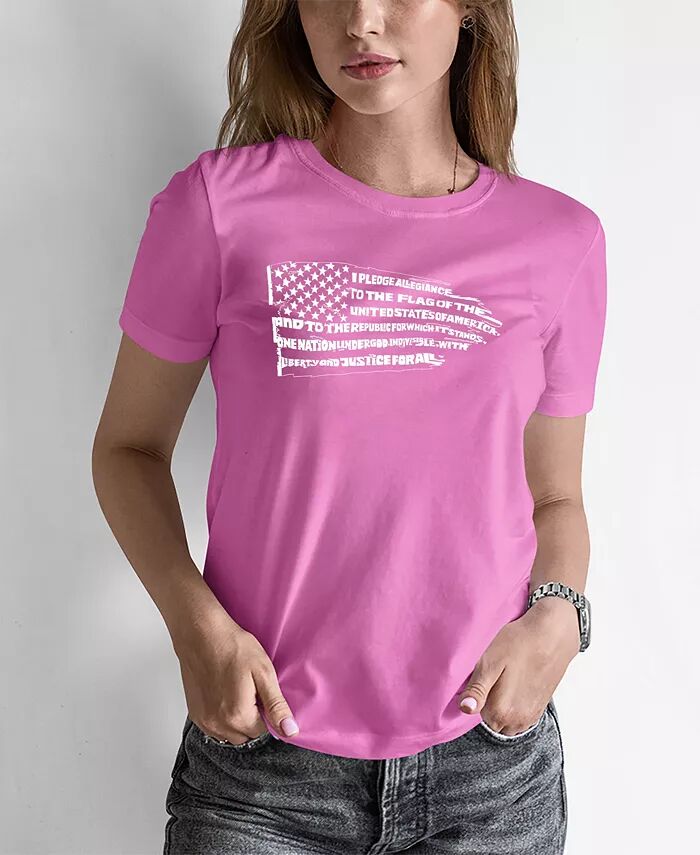 Женская футболка с флагом Word Art Pledge of Allegiance LA Pop Art, розовый
Женская футболка с флагом Word Art Pledge of Allegiance LA Pop Art, розовый