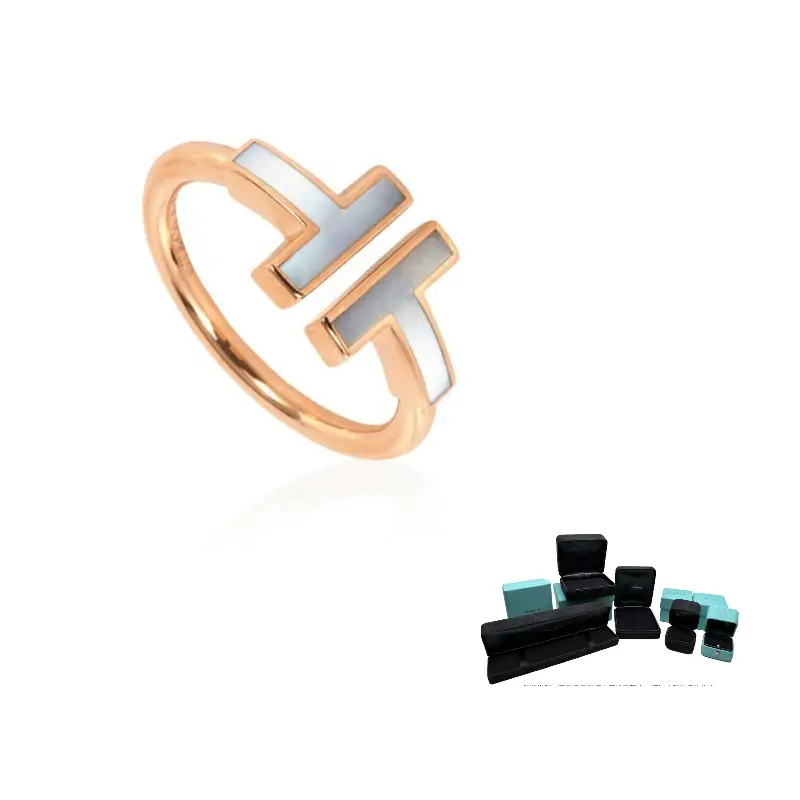 TIFFANY & CO. Кольцо из розового золота 18 карат с перламутром Unisex