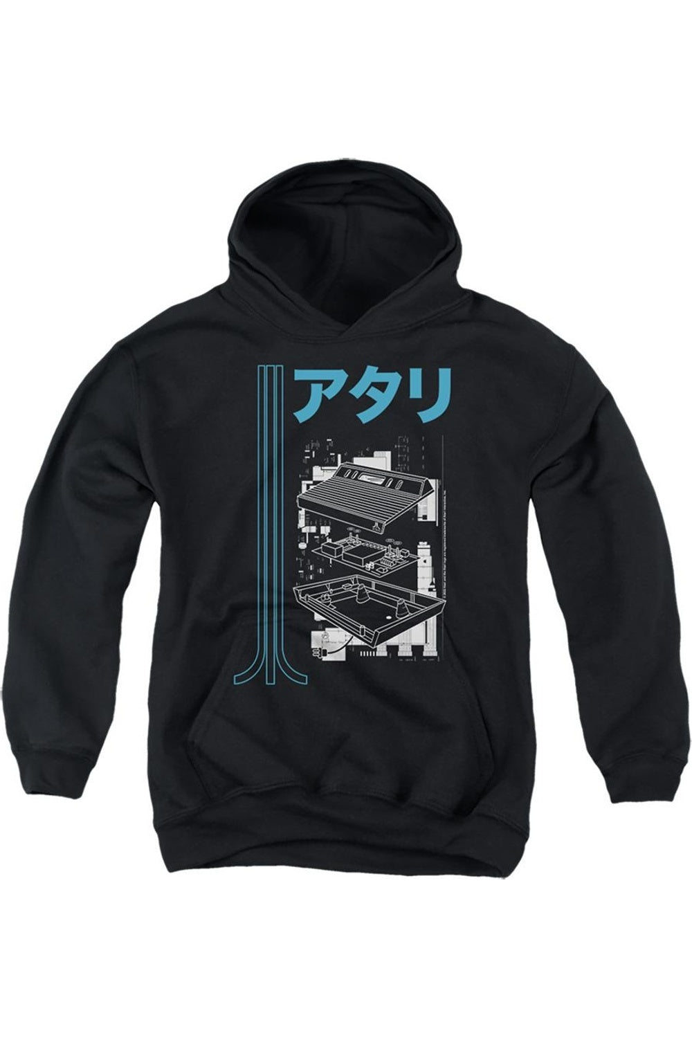 Atari Схематичный молодежный худи Gildan, черный
Atari Схематичный молодежный худи Gildan, черный