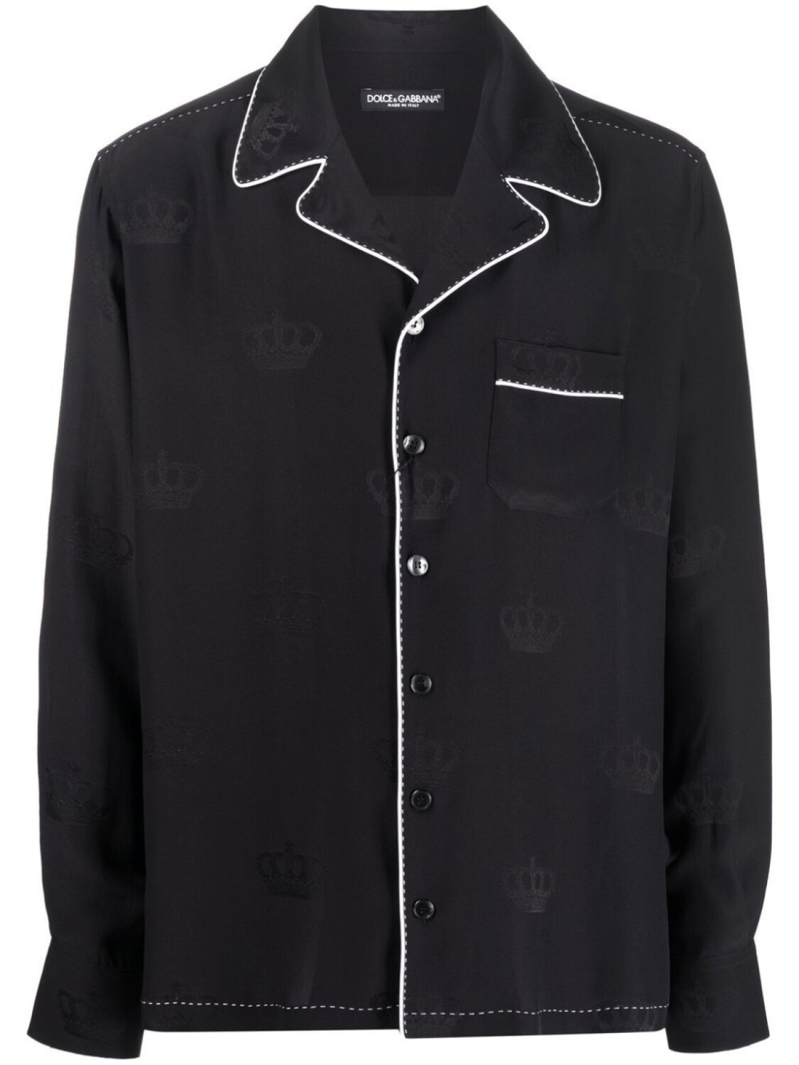 Шелковая рубашка с контрастной строчкой Dolce & Gabbana, черный
Шелковая рубашка с контрастной строчкой Dolce & Gabbana, черный