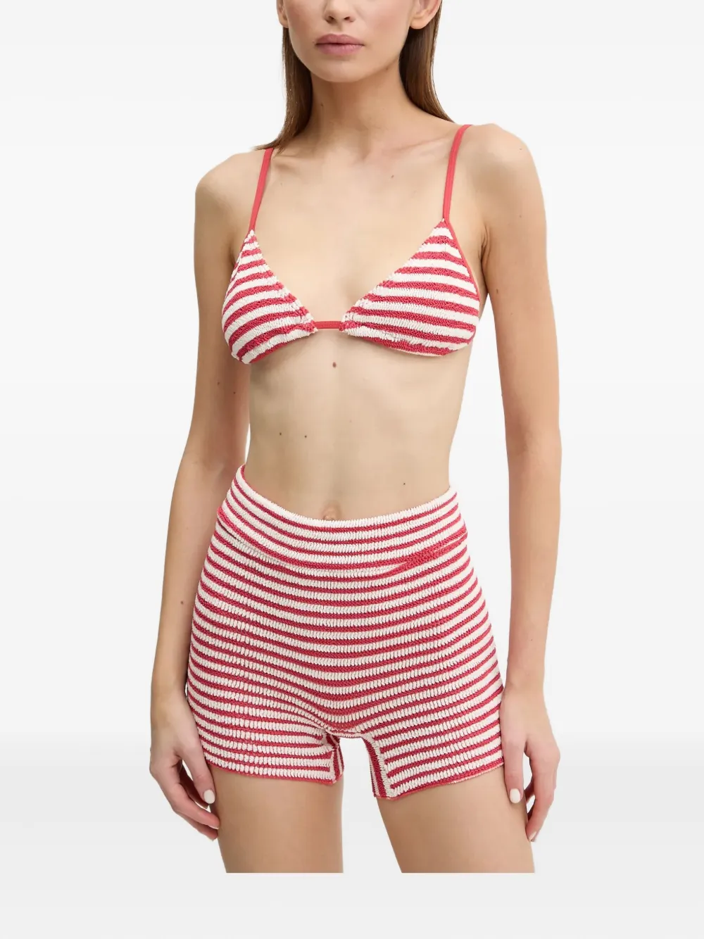 Полосатые плавки бикини с завышенной талией Bond-eye, красный
Полосатые плавки бикини с завышенной талией Bond-eye, красный