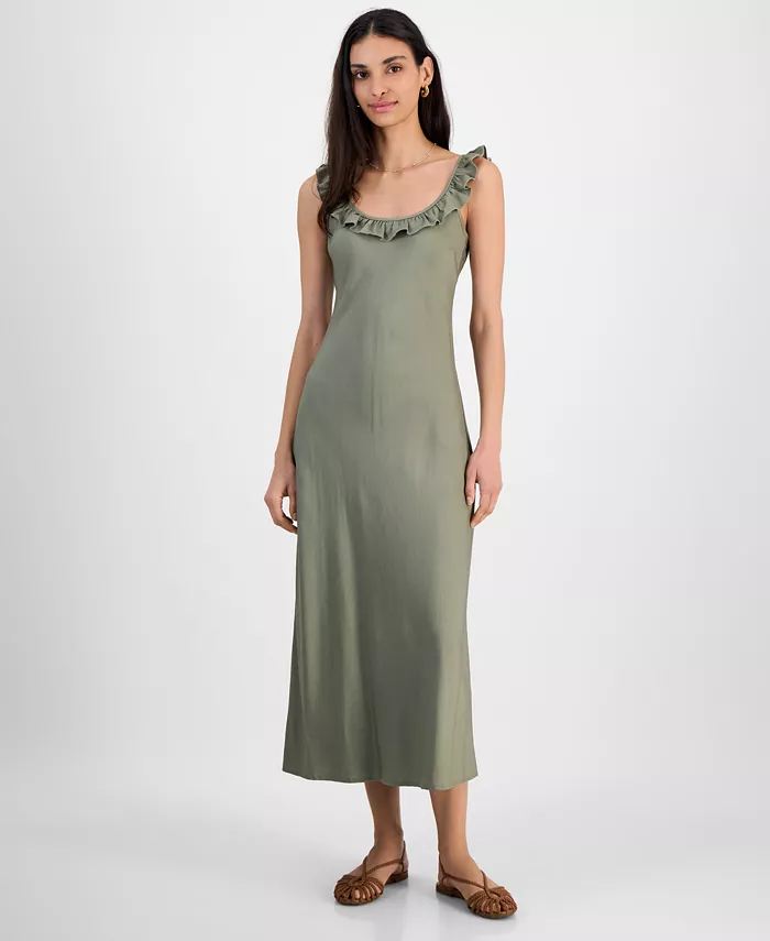 Женское платье-комбинация с круглым вырезом и рюшами And Now This, зеленый
Женское платье-комбинация с круглым вырезом и рюшами And Now This, зеленый