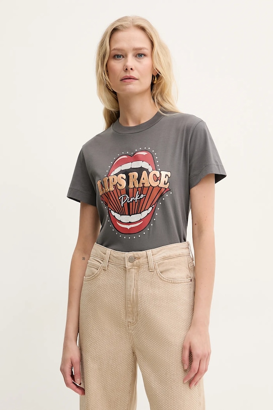 Хлопковая футболка Pinko, серый
Хлопковая футболка Pinko, серый