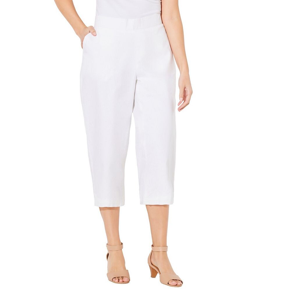Женские льняные капри больших размеров с плоской передней частью Catherines, белый
Женские льняные капри больших размеров с плоской передней частью Catherines, белый