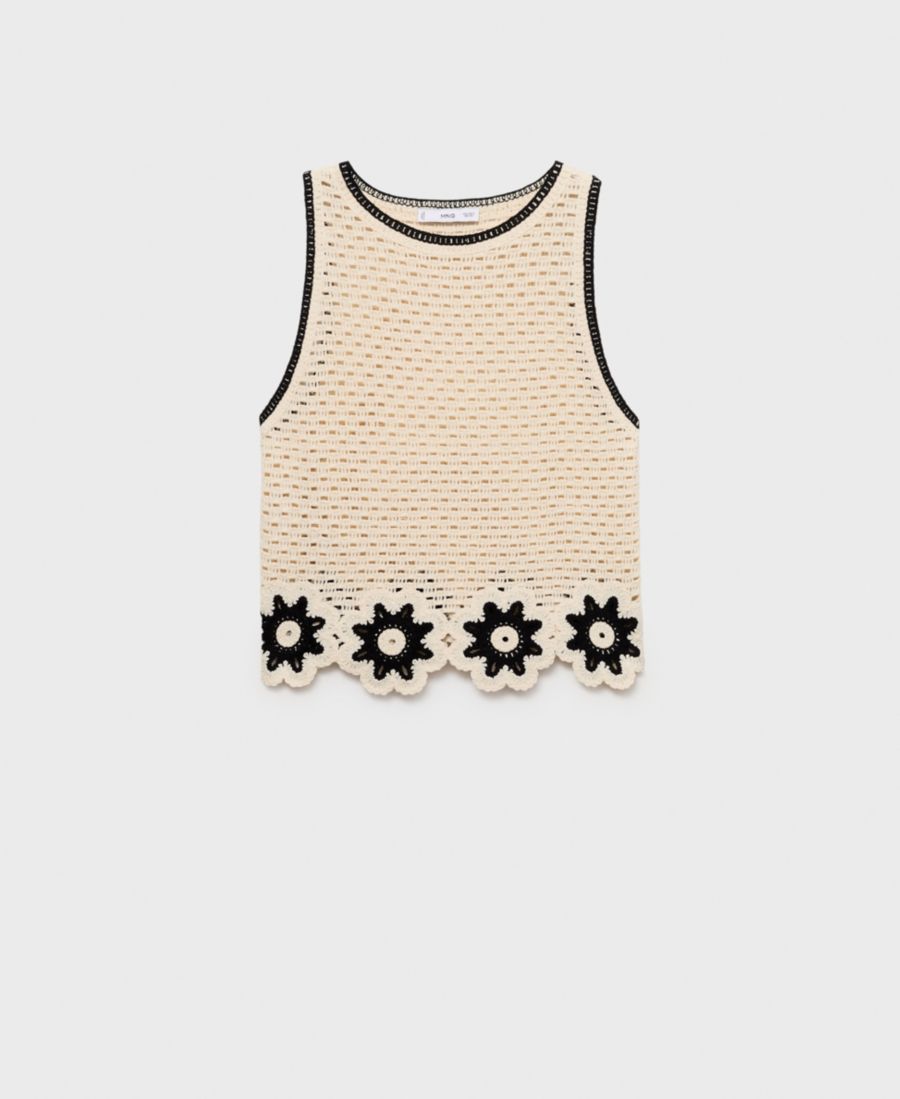 Женский вязаный крючком топ с цветочным узором MANGO, Ecru
Женский вязаный крючком топ с цветочным узором MANGO, Ecru