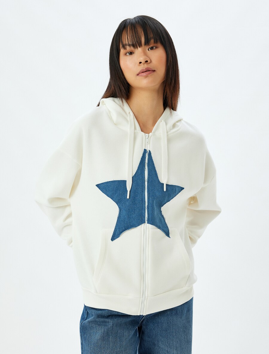 Толстовка с капюшоном на молнии Koton, белый
Толстовка с капюшоном на молнии Koton, белый