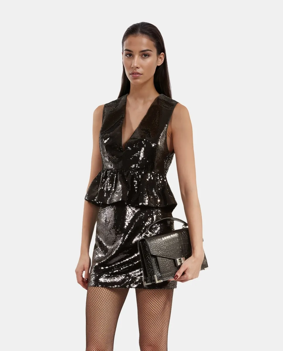 Женский топ без рукавов с пайетками The Kooples, черный
Женский топ без рукавов с пайетками The Kooples, черный