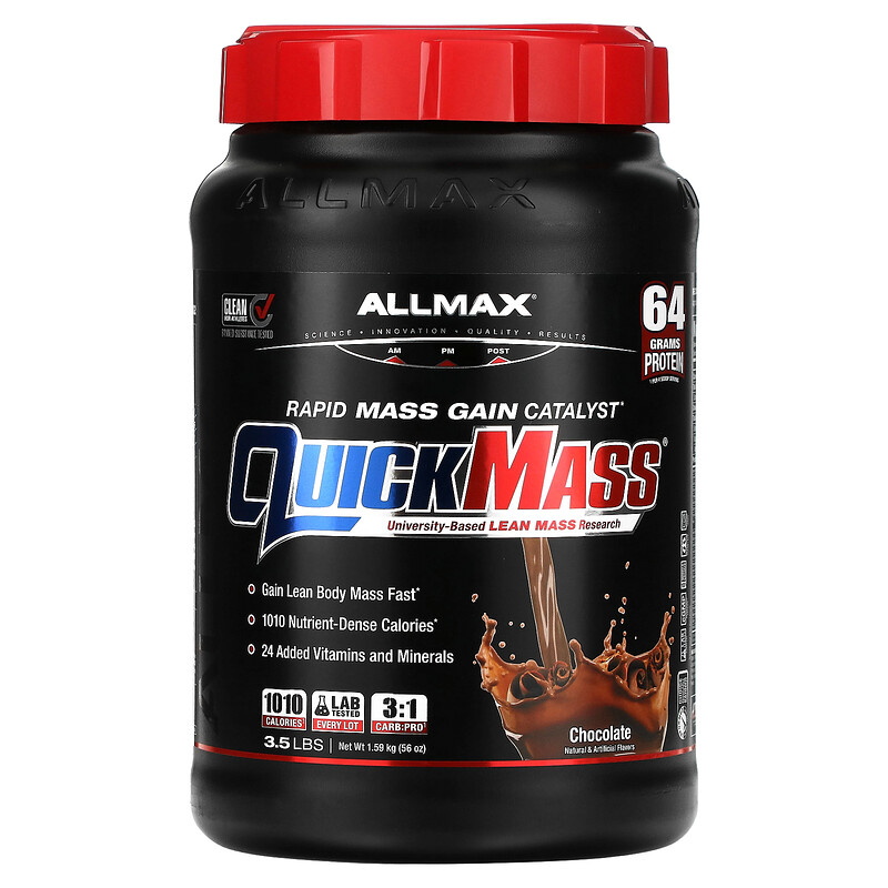 ALLMAX, QuickMass, катализатор для быстрого набора массы, шоколад, 1,59 кг (3,5 фунта)
ALLMAX, QuickMass, катализатор для быстрого набора массы, шоколад, 1,59 кг (3,5 фунта)