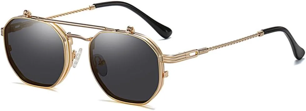 Солнцезащитные очки MUTYNE Retro Metal Punk Polygon для мужчин и женщин, модные, с откидными линзами, прозрачные, с защитой от УФ-излучения UV400, Golden Gray
Солнцезащитные очки MUTYNE Retro Metal Punk Polygon для мужчин и женщин, модные, с откидными линзами, прозрачные, с защитой от УФ-излучения UV400, Golden Gray