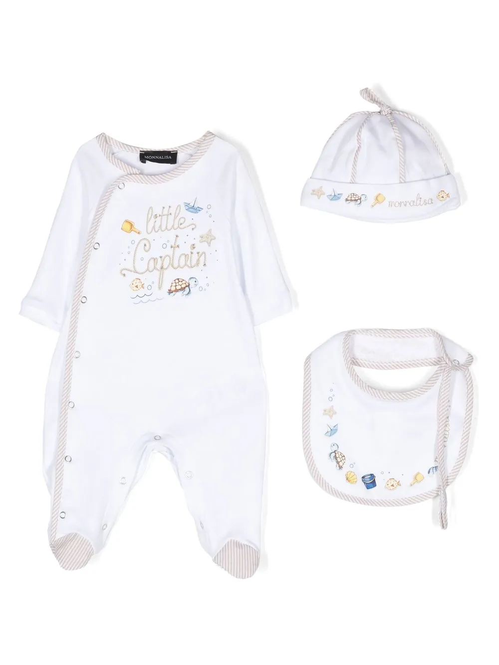 Комбинезон для новорожденного с графичным принтом Monnalisa, белый
Комбинезон для новорожденного с графичным принтом Monnalisa, белый