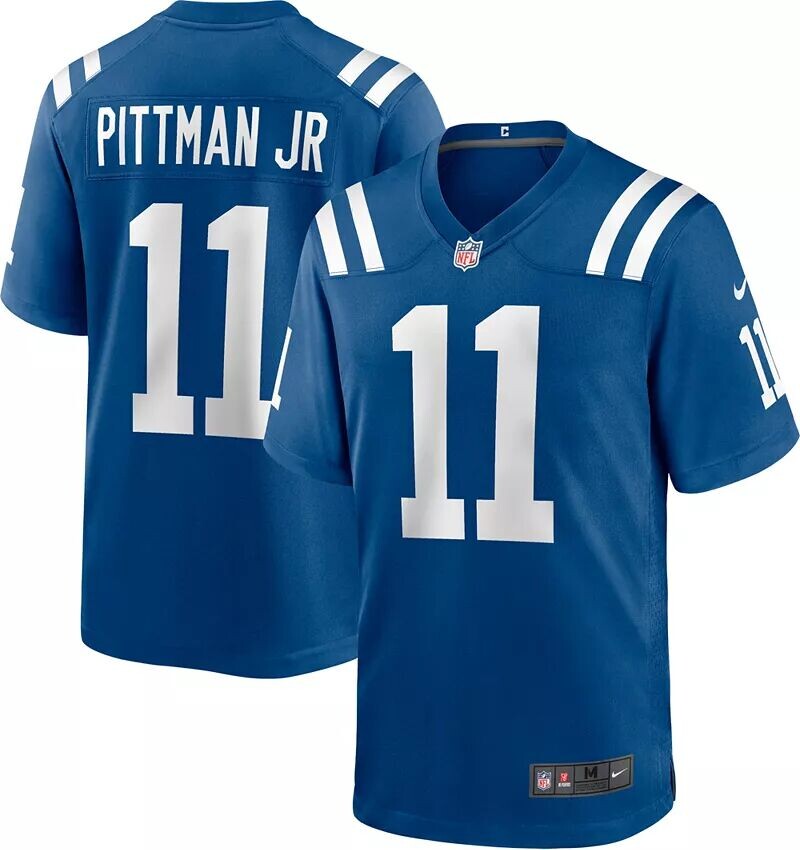 Мужская синяя игровая майка Nike Indianapolis Colts Michael Pittman #11
Мужская синяя игровая майка Nike Indianapolis Colts Michael Pittman #11
