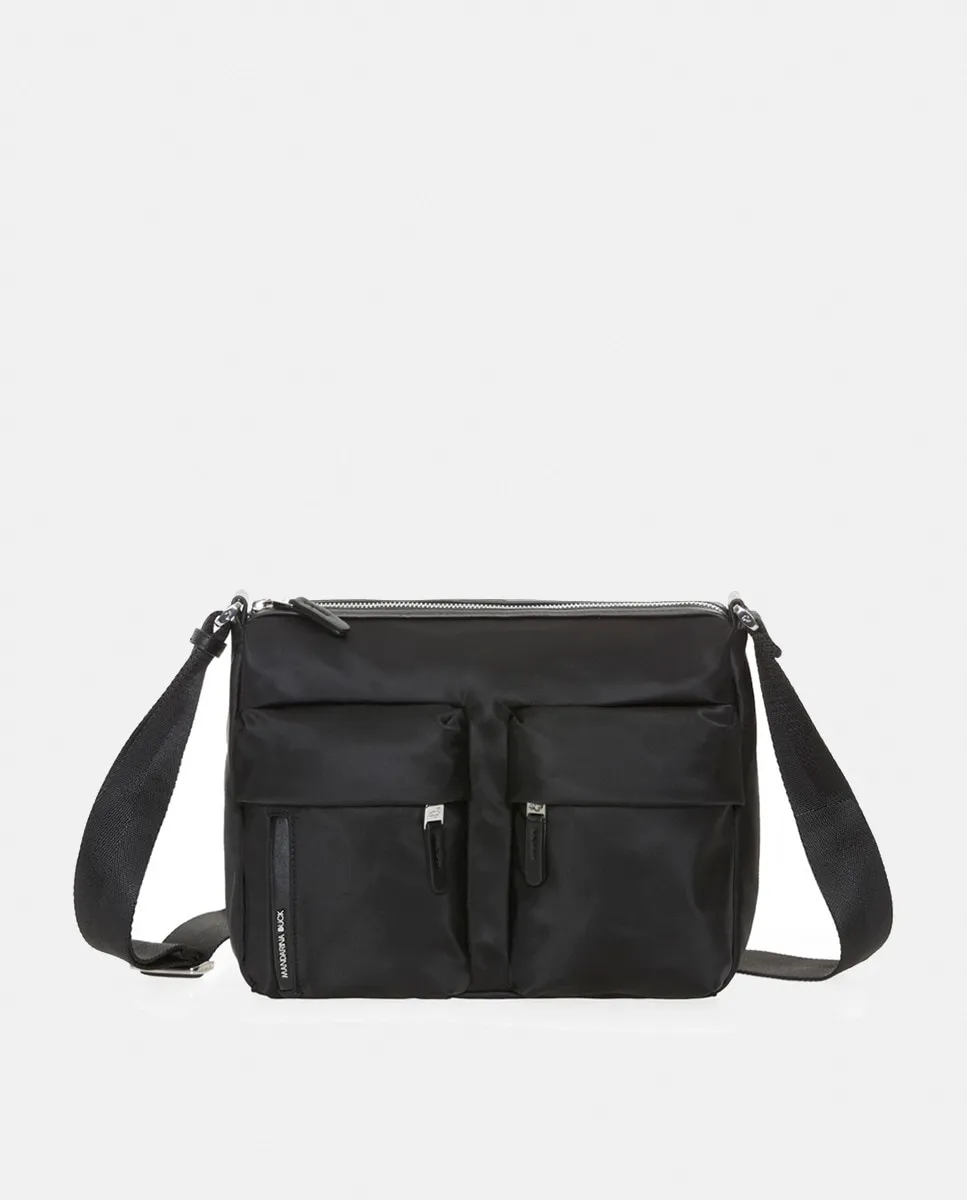 Средняя блестящая нейлоновая сумка-бандо черного цвета Mandarina Duck, черный
Средняя блестящая нейлоновая сумка-бандо черного цвета Mandarina Duck, черный