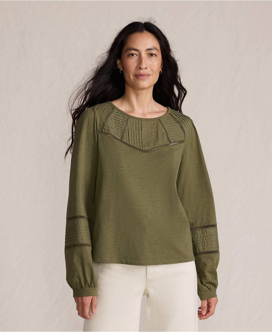 Женская блузка с длинными рукавами из фактурной ткани с декоративными складками Lands' End, Olive drab
Женская блузка с длинными рукавами из фактурной ткани с декоративными складками Lands' End, Olive drab