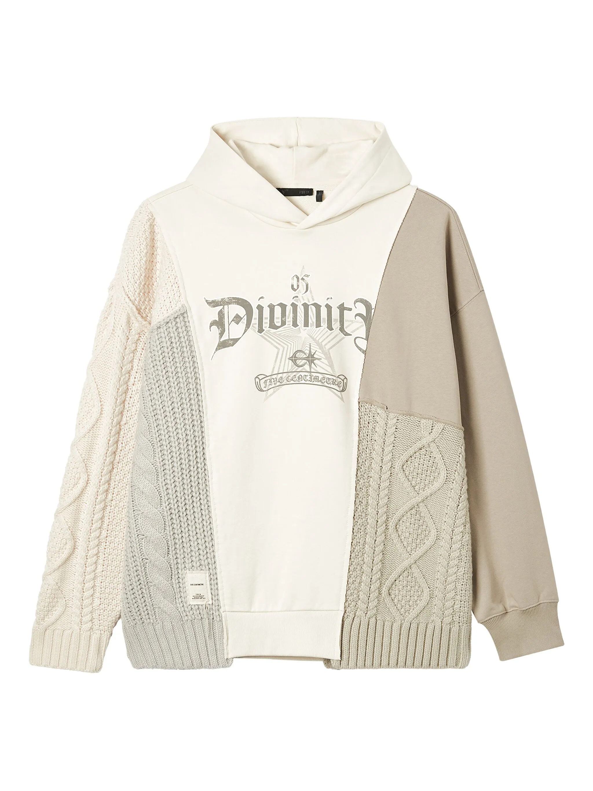 Худи фактурной вязки в технике пэчворк Five Cm, белый
Худи фактурной вязки в технике пэчворк Five Cm, белый