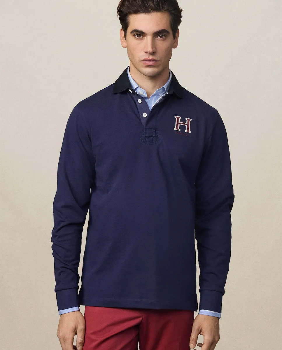 Мужская рубашка для регби с логотипом H, классическая посадка Hackett, индиго
Мужская рубашка для регби с логотипом H, классическая посадка Hackett, индиго