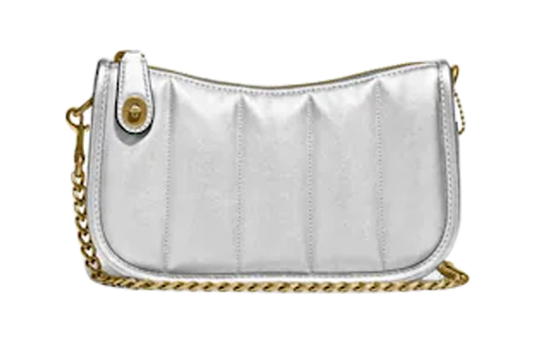 Кошелек Swinger из блестящей кожи в форме облака, сумка-подушка для маджонга, через плечо, кроссбоди, женская, серебристый COACH
Кошелек Swinger из блестящей кожи в форме облака, сумка-подушка для маджонга, через плечо, кроссбоди, женская, серебристый COACH