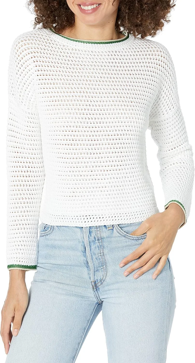 Vince женский свитер с контрастной отделкой крючком
Vince женский свитер с контрастной отделкой крючком