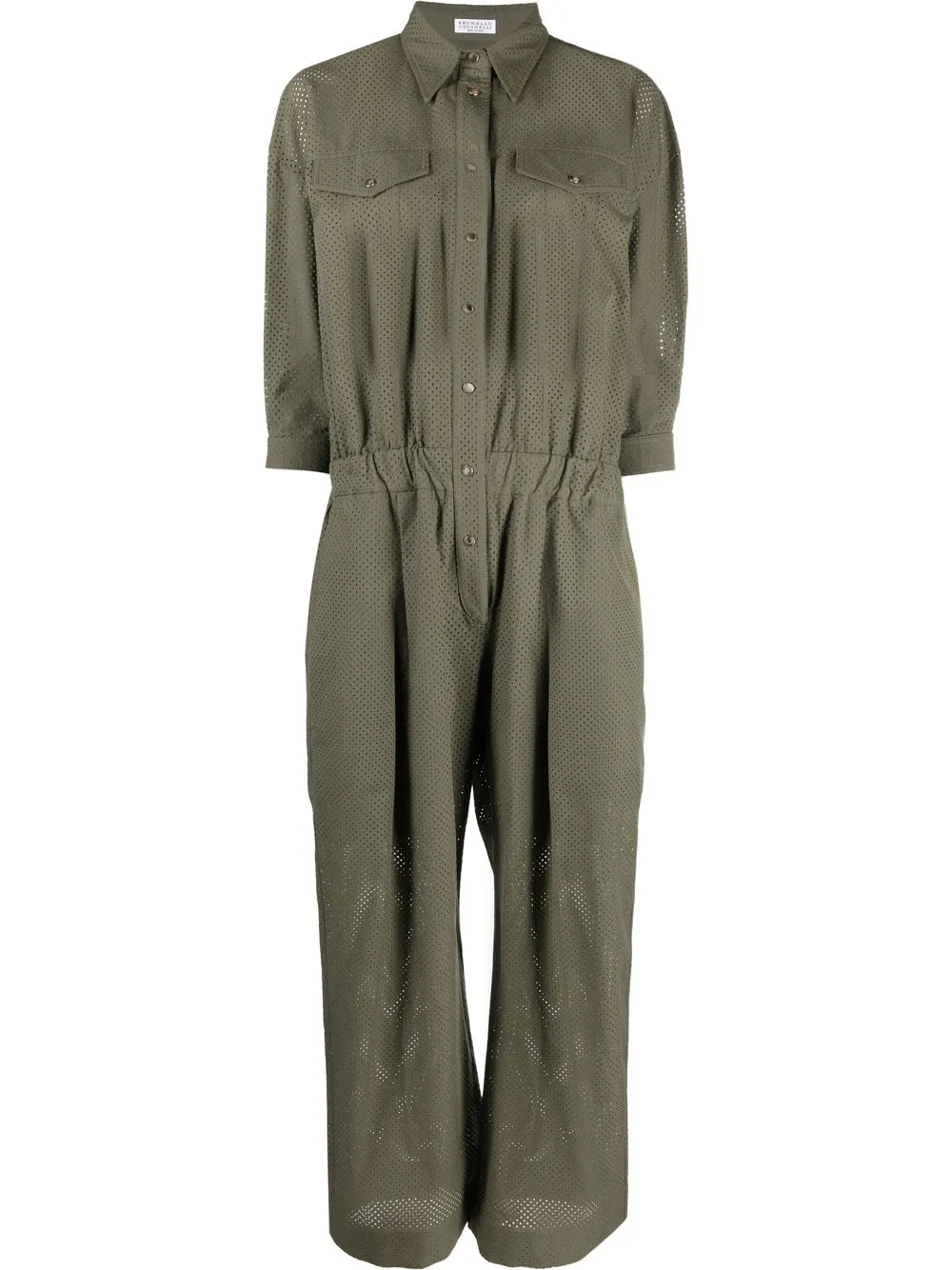 Комбинезон прямого кроя с перфорацией Brunello Cucinelli, зеленый
Комбинезон прямого кроя с перфорацией Brunello Cucinelli, зеленый