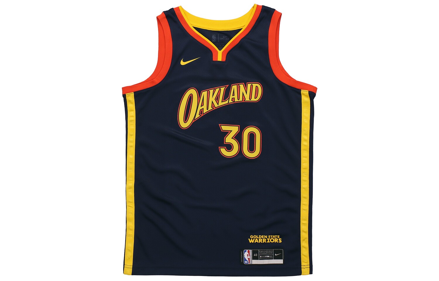 Джерси Nike NBA Golden State Warriors Oakland 2021/22 Stephen Curry City Edition Swingman College Navy/Team Orange, цвет Navy
Джерси Nike NBA Golden State Warriors Oakland 2021/22 Stephen Curry City Edition Swingman College Navy/Team Orange, цвет Navy