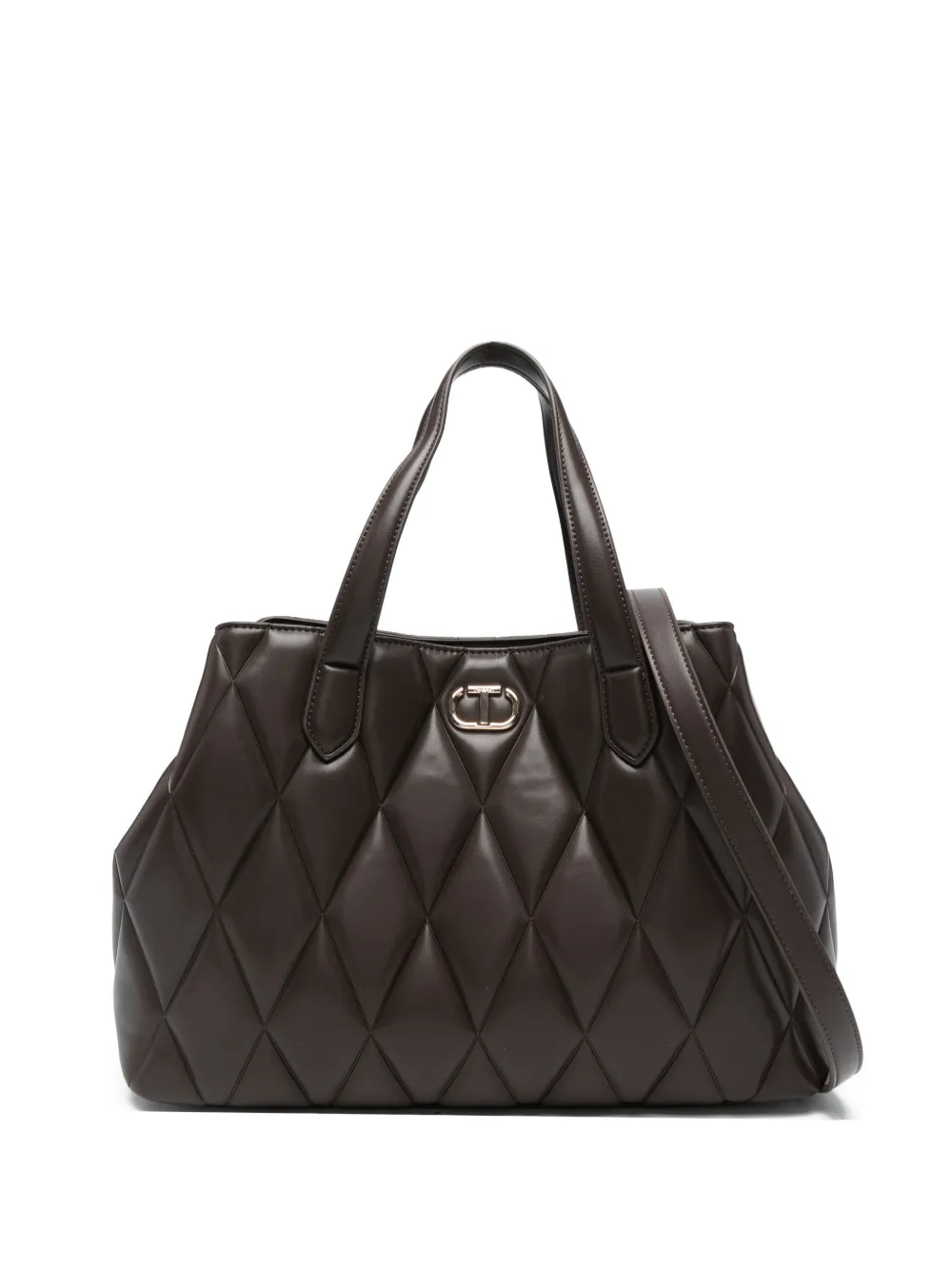 Стеганая сумка-тоут с логотипом Twinset, коричневый
Стеганая сумка-тоут с логотипом Twinset, коричневый