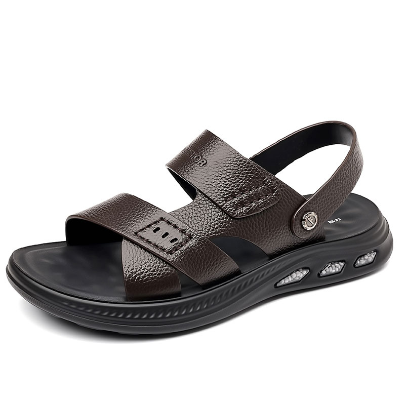 Тапочки с двусторонней функциональностью из натуральной кожи коровы, легкая мягкая подошва, пляжная обувь для мужчин WARRIOR, темно-коричневый
Тапочки с двусторонней функциональностью из натуральной кожи коровы, легкая мягкая подошва, пляжная обувь для мужчин WARRIOR, темно-коричневый