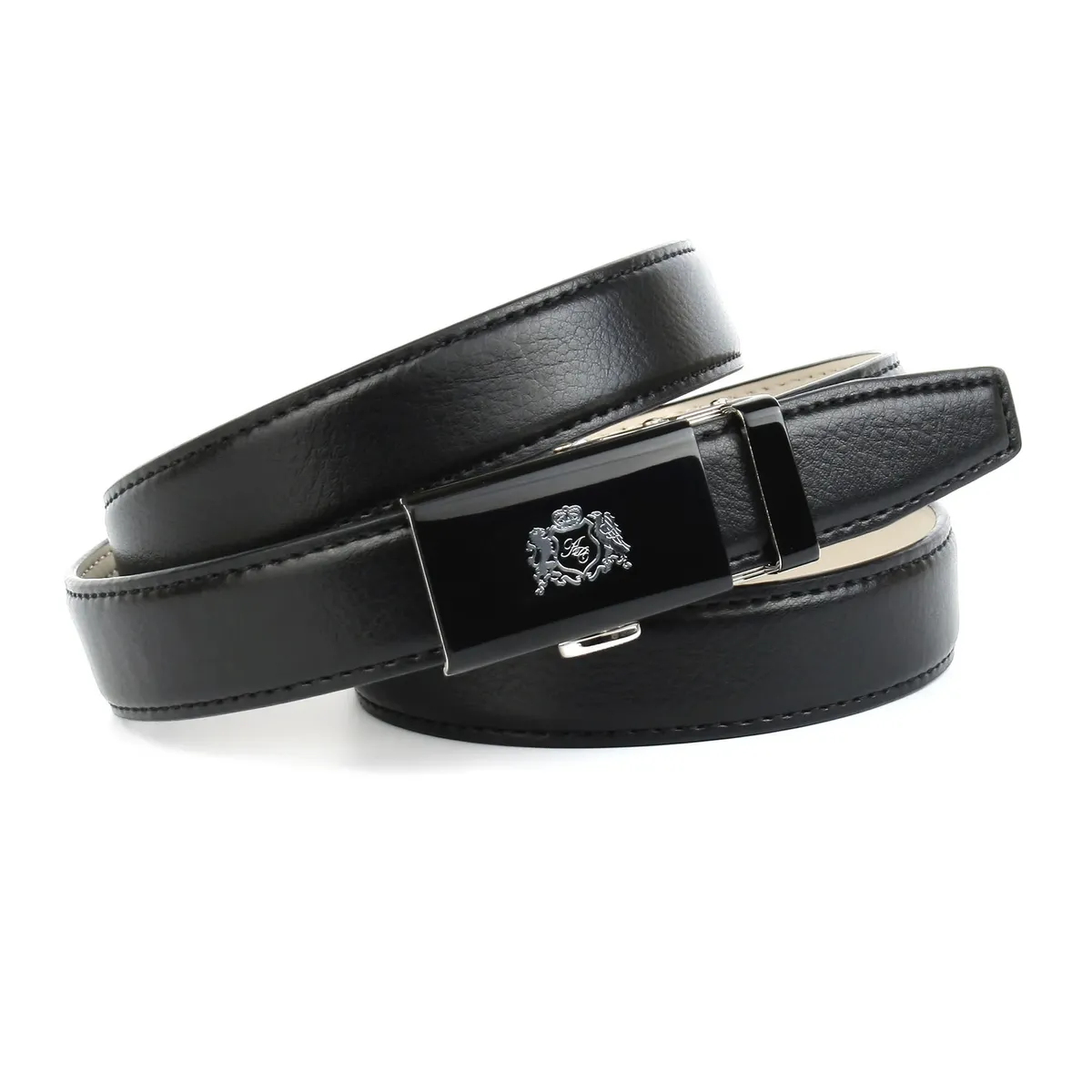 Кожаный ремень Anthoni Crown, блестящая пряжка с гербом, черный
Кожаный ремень Anthoni Crown, блестящая пряжка с гербом, черный