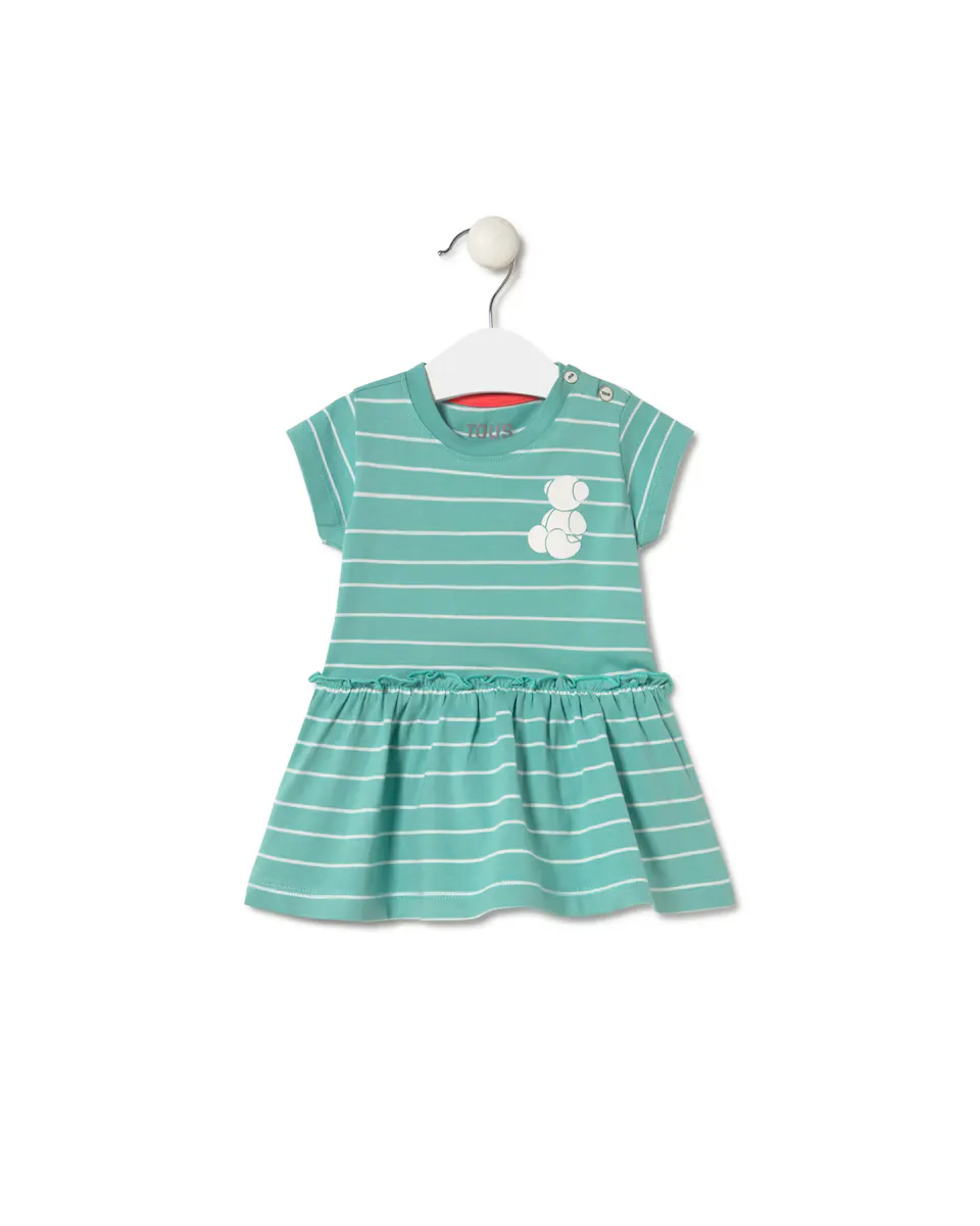 Полосатое хлопковое платье для девочки Tous, бирюзовый
Полосатое хлопковое платье для девочки Tous, бирюзовый