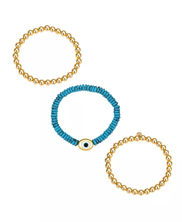 Комплект браслетов от сглаза из бирюзы и бусин Unwritten, gold
Комплект браслетов от сглаза из бирюзы и бусин Unwritten, gold