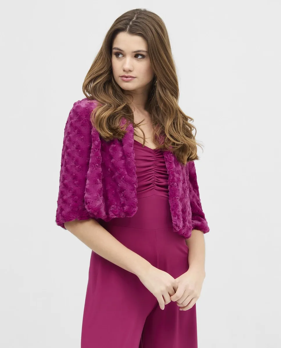 Женское меховое болеро с французскими рукавами Veneno en la piel, фуксия
Женское меховое болеро с французскими рукавами Veneno en la piel, фуксия