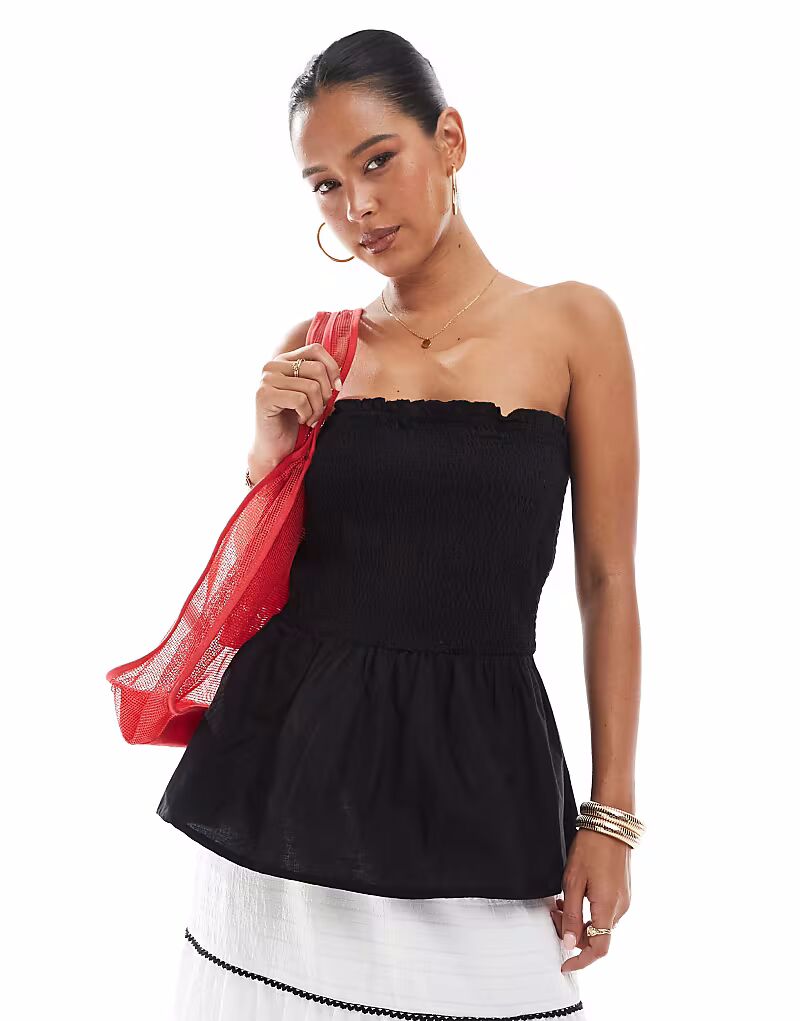 Brave Soul - топ без бретелек черного цвета со сборками
Brave Soul - топ без бретелек черного цвета со сборками