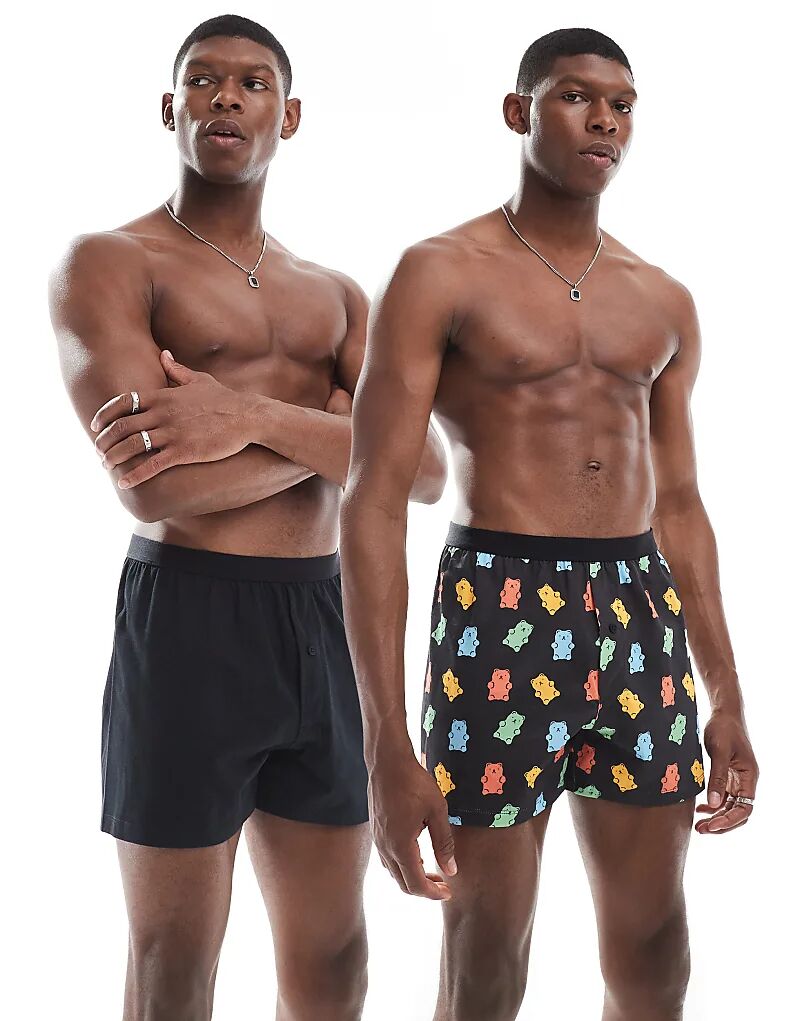 Комплект из двух пар трусов-боксеров ASOS DESIGN с принтом мармеладных мишек черного цвета
Комплект из двух пар трусов-боксеров ASOS DESIGN с принтом мармеладных мишек черного цвета