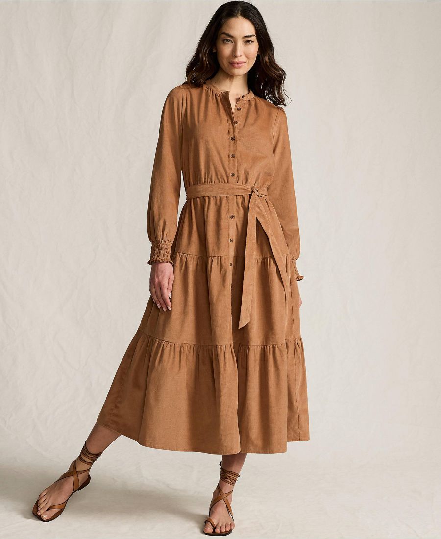 Женское длинное платье с рукавами-колокольчиками и сборками из вельвета Lands' End, Maple toffee
Женское длинное платье с рукавами-колокольчиками и сборками из вельвета Lands' End, Maple toffee