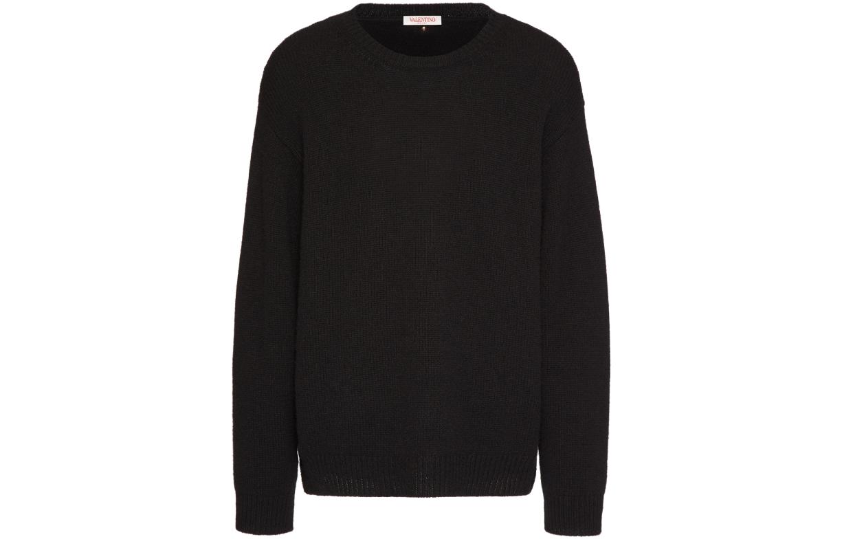 Вязаный свитер с круглым вырезом Valentino, черный
Вязаный свитер с круглым вырезом Valentino, черный