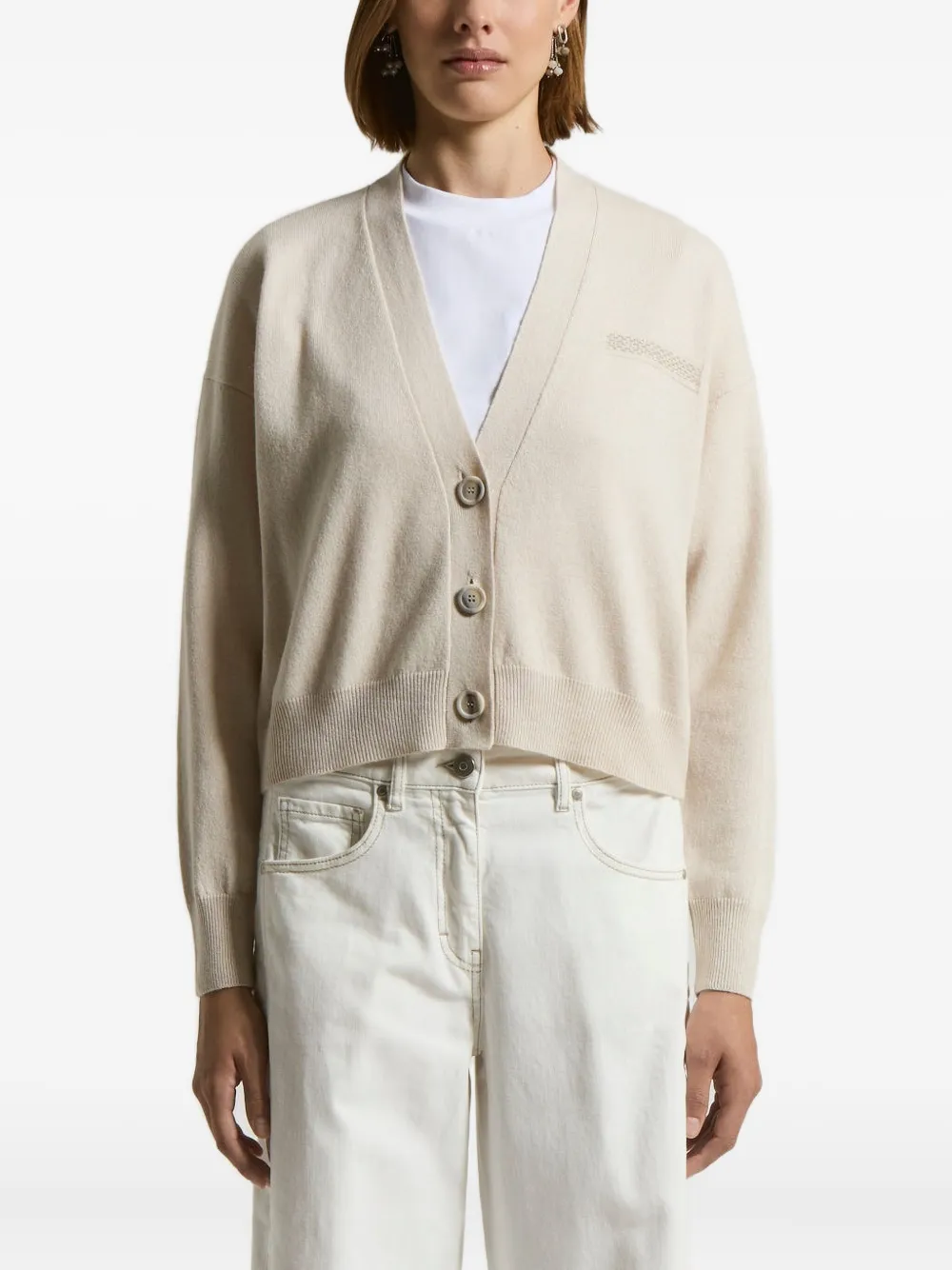 Кардиган с вышитыми пуговицами Peserico, нейтральный
Кардиган с вышитыми пуговицами Peserico, нейтральный