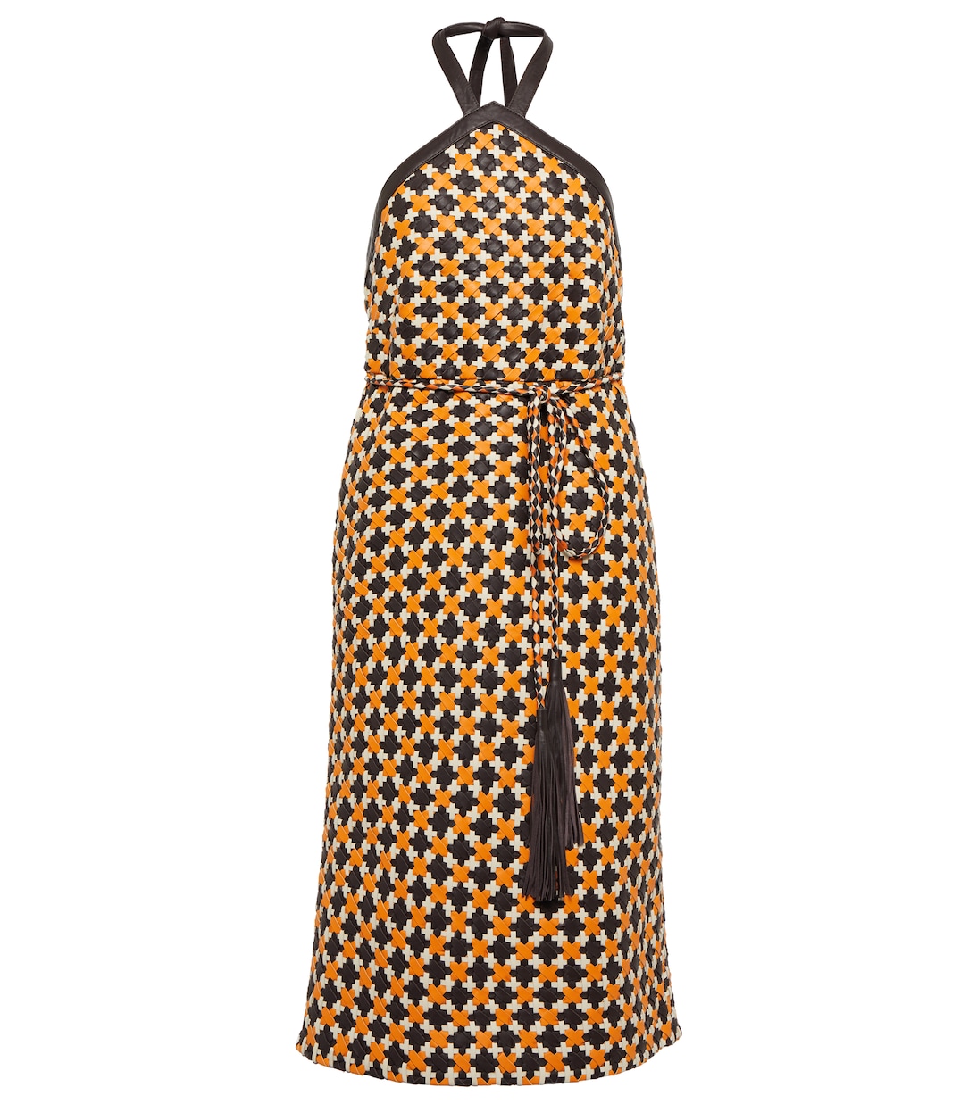 Кожаное платье миди с халтернеем Dodo Bar Or, оранжевый
Кожаное платье миди с халтернеем Dodo Bar Or, оранжевый