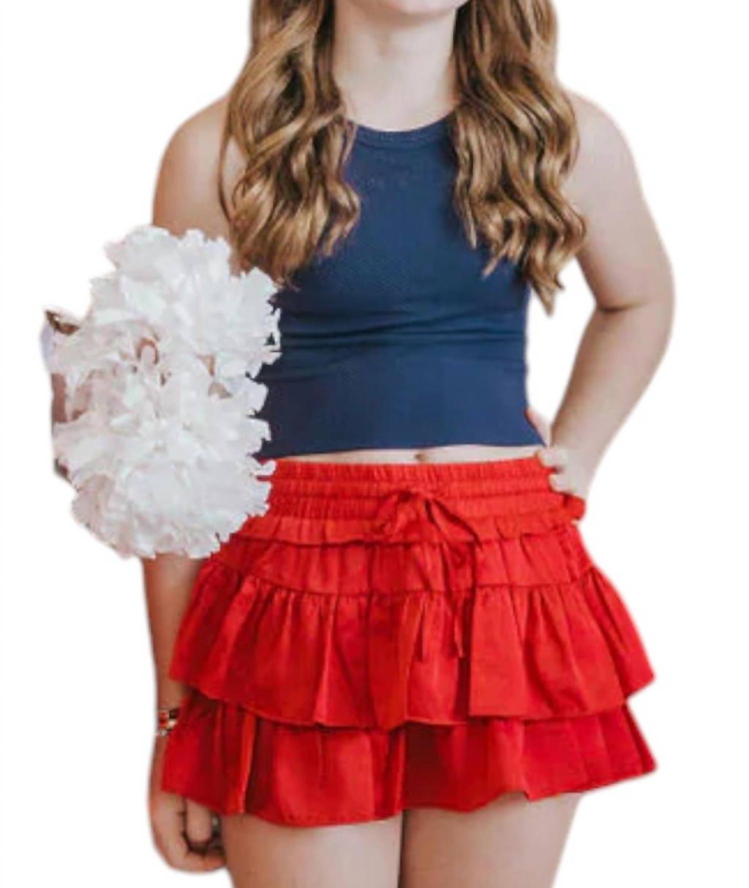 Юбка-шорты с оборками и присборенной талией в красном цвете day + moon
Юбка-шорты с оборками и присборенной талией в красном цвете day + moon