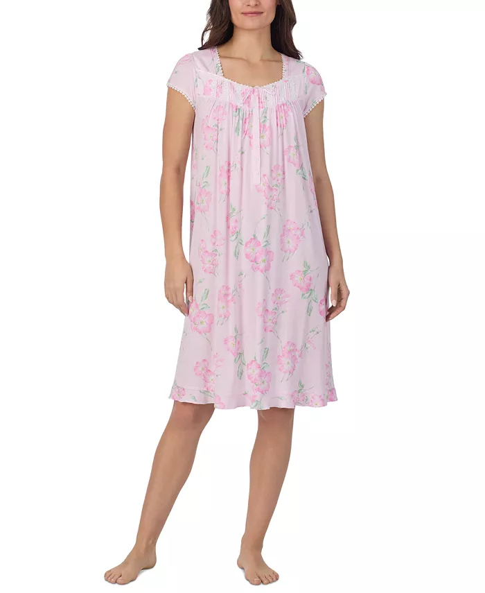 Женская ночная рубашка с цветочным принтом и рукавами-крылышками Eileen West, розовый
Женская ночная рубашка с цветочным принтом и рукавами-крылышками Eileen West, розовый