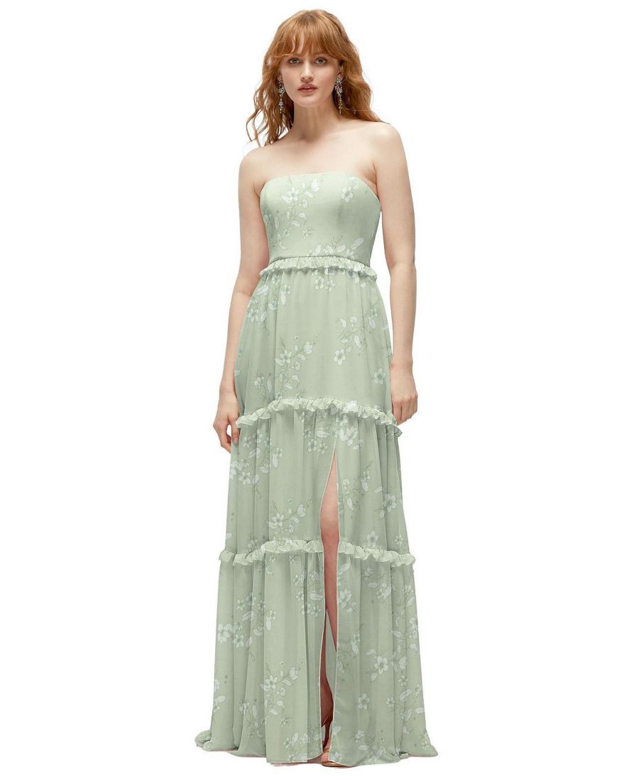 Длинное шифоновое платье без бретелей с многослойной юбкой с микро-оборочками After Six, Vintage primrose sage
Длинное шифоновое платье без бретелей с многослойной юбкой с микро-оборочками After Six, Vintage primrose sage