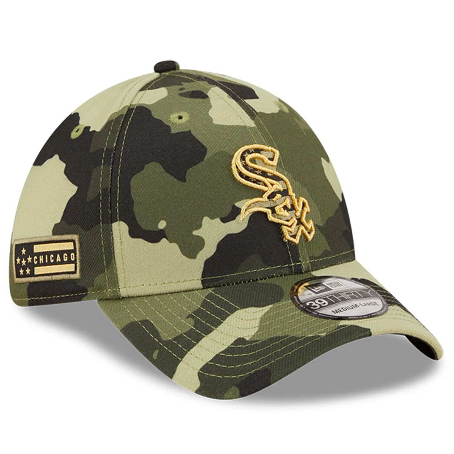 Мужская камуфляжная мужская кепка New Era Chicago White Sox ко Дню вооруженных сил 2022 39THIRTY Flex Hat
Мужская камуфляжная мужская кепка New Era Chicago White Sox ко Дню вооруженных сил 2022 39THIRTY Flex Hat