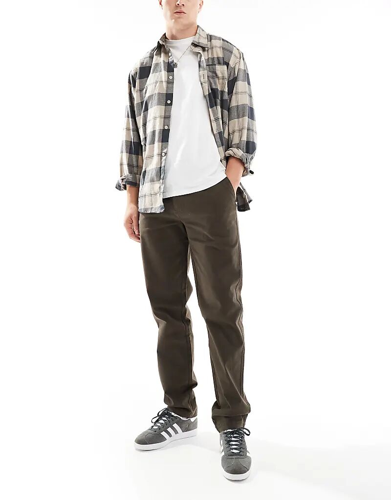 Облегающие брюки-чинос шоколадно-коричневого цвета Threadbare 
Облегающие брюки-чинос шоколадно-коричневого цвета Threadbare